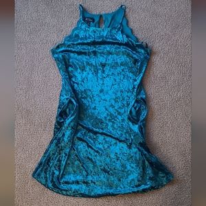 2 For $10 BCX Deep Teal Velvet Dress with Pockets M